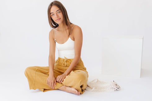 Sun Soaked Lounge Pant// Mustard